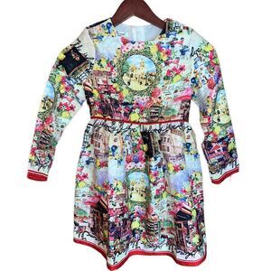 Kimocat long sleeved lined girl’s dress size 6-7 US